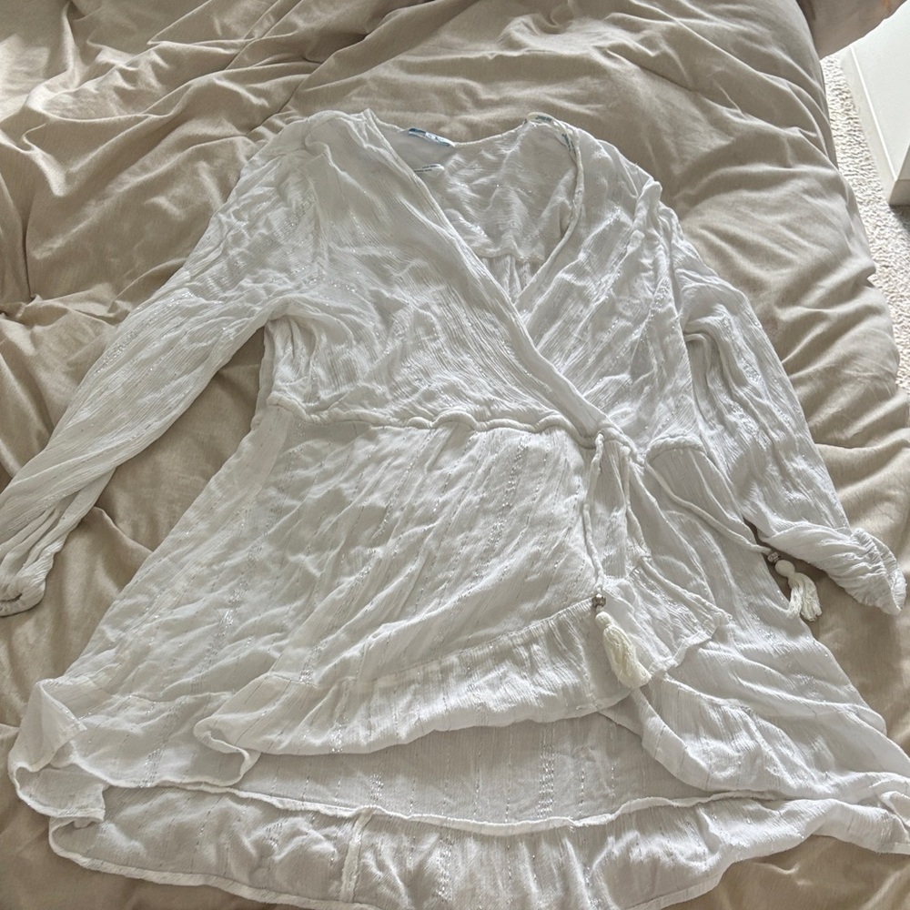 Blue Island White Swim Coverup